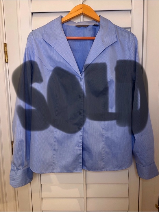 Investments Tops - Investments Light Blue Striped Dress Shirt